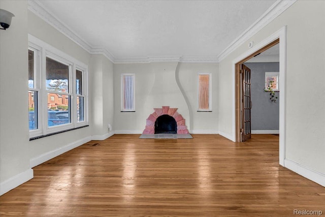 18040 Indiana St, Detroit, MI 48221 - unfurnished living room with crown molding and wood finished floors
