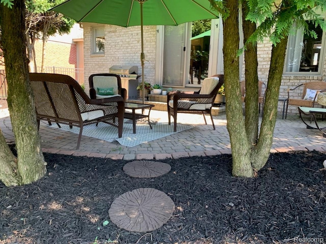 23287 Angel Park Dr, Macomb, MI 48042 - view of patio with area for grilling and an outdoor hangout area