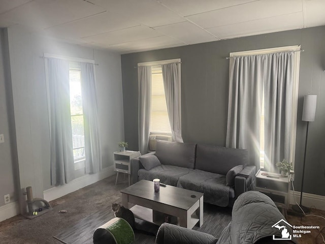 402 W Sixth St, Monroe, MI 48161 - living area with carpet and baseboards