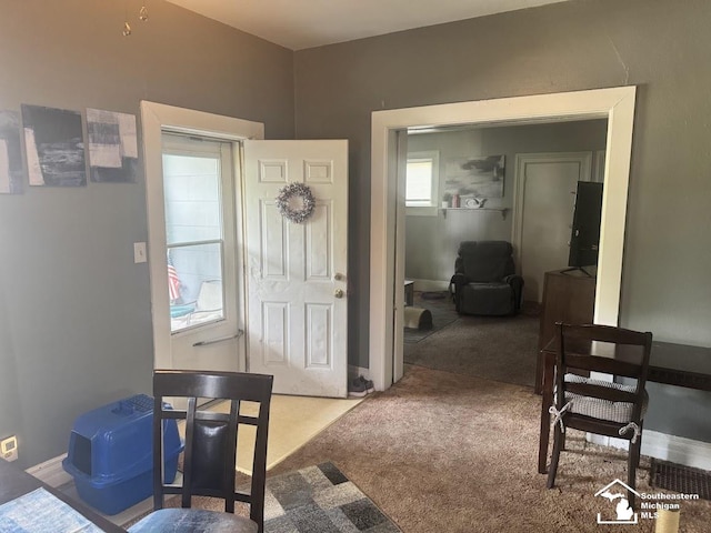 402 W Sixth St, Monroe, MI 48161 - foyer entrance featuring carpet floors