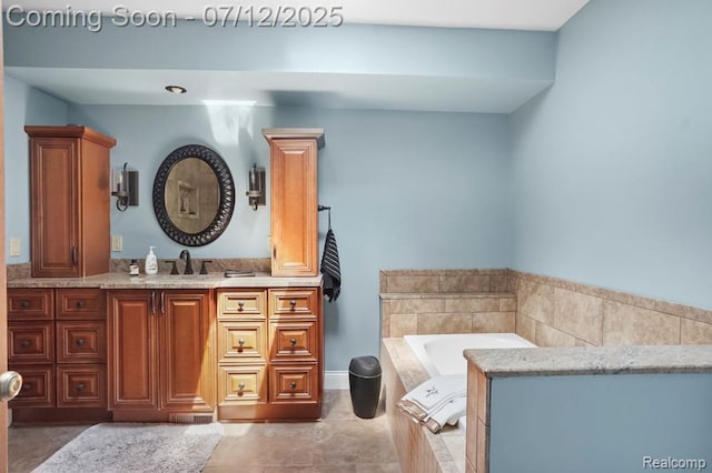 6559 Ridgeview Dr, Clarkston, MI 48346 - bathroom with vanity and a garden tub