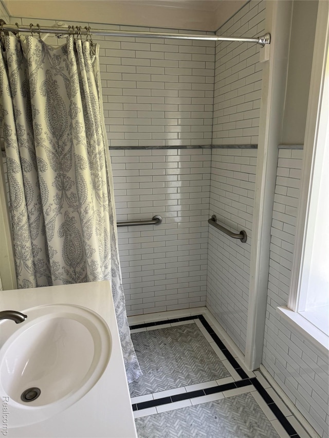 3981 Orchard Rd, Peck, MI 48466 - full bathroom featuring a shower stall and tile patterned flooring
