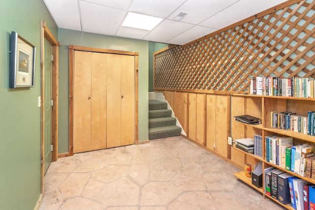 8150 Mester Rd, Chelsea, MI 48118 - basement with a drop ceiling