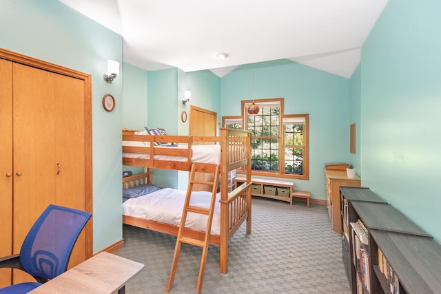 8150 Mester Rd, Chelsea, MI 48118 - bedroom with carpet flooring and vaulted ceiling