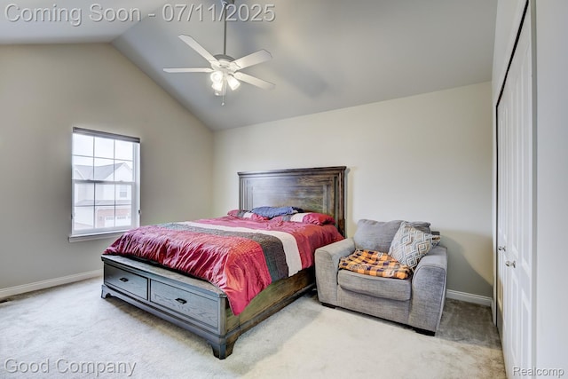 4361 Bennett Park Cir, Troy, MI 48085 - carpeted bedroom with vaulted ceiling and ceiling fan