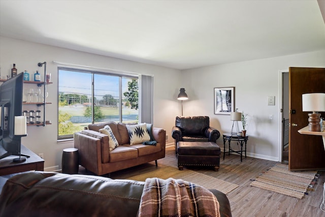 32708 Harper Ave Unit 5, Saint Clair Shores, MI 48082 - living room featuring wood finished floors and baseboards