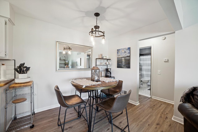 32708 Harper Ave Unit 5, Saint Clair Shores, MI 48082 - dining space with wood finished floors and a chandelier