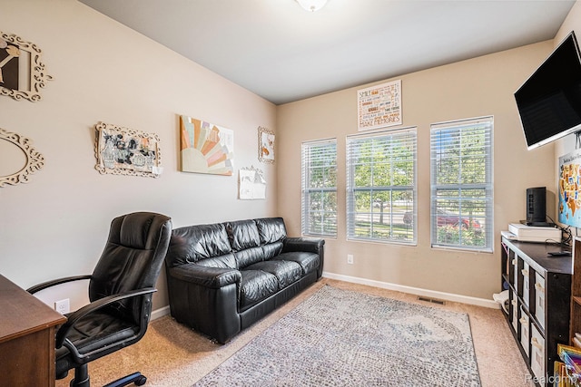 16621 Charles Town Ct, Linden, MI 48451 - office featuring baseboards and light carpet
