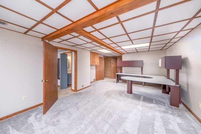 23974 Hooker Dr, Sand Lake, MI 49343 - game room with light colored carpet and baseboards