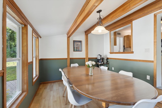 806 10th St, Plainwell, MI 49080 - dining area with light wood-type flooring