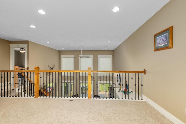 9752 Jackson Rd, Clarksville, MI 48815 - hallway featuring carpet floors and recessed lighting