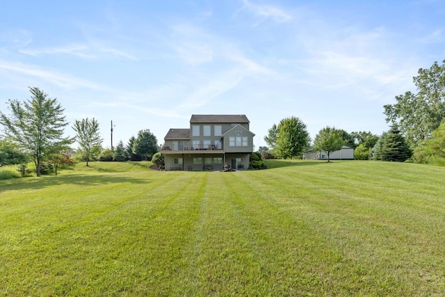 9752 Jackson Rd, Clarksville, MI 48815 - view of grassy yard featuring a wooden deck