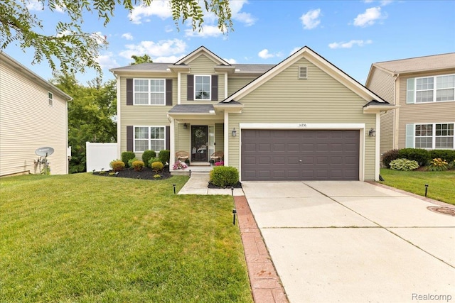 14236 Marshall Dr, Redford, MI 48239 - traditional-style house with concrete driveway, a front lawn, and a garage
