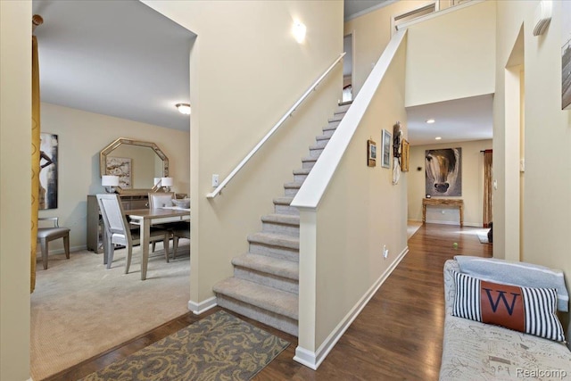 14236 Marshall Dr, Redford, MI 48239 - stairway with baseboards and wood finished floors