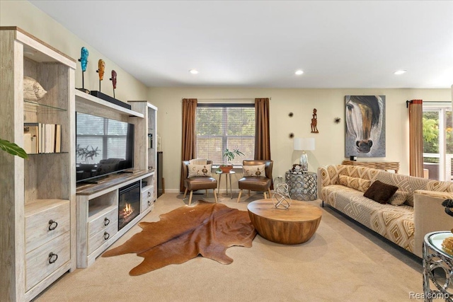 14236 Marshall Dr, Redford, MI 48239 - living room with light colored carpet and recessed lighting