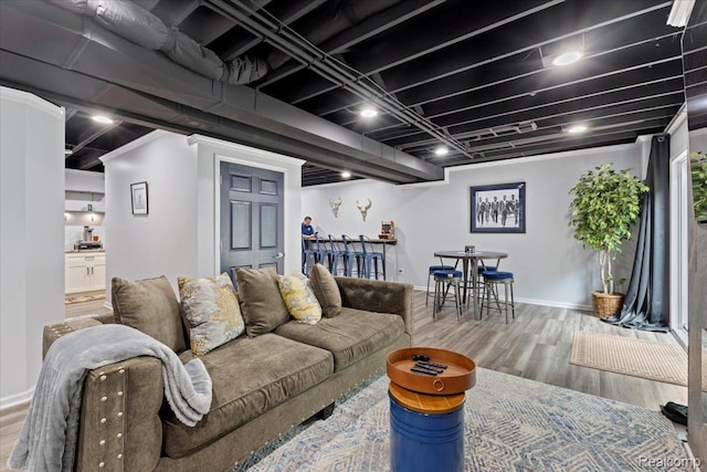 14236 Marshall Dr, Redford, MI 48239 - living room featuring wood finished floors and baseboards