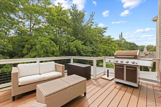 14236 Marshall Dr, Redford, MI 48239 - wooden deck featuring outdoor lounge area