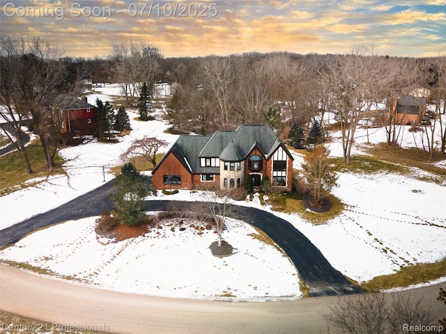 1180 Knob Creek Dr, Rochester, MI 48306 - view of snowy aerial view
