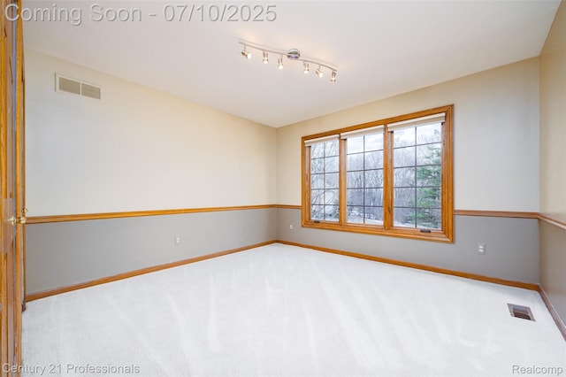 1180 Knob Creek Dr, Rochester, MI 48306 - spare room featuring carpet flooring and rail lighting