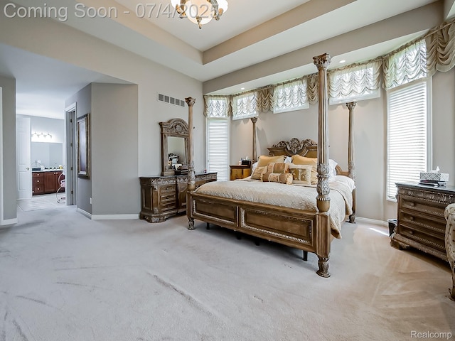 926 Majestic, Rochester Hills, MI 48306 - bedroom featuring light colored carpet and ensuite bathroom