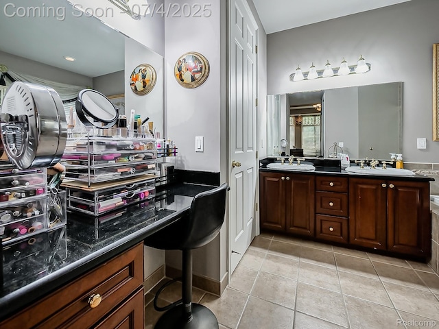 926 Majestic, Rochester Hills, MI 48306 - full bath featuring double vanity and tile patterned flooring