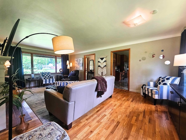 3374 Elmwood St, Clio, MI 48420 - living room featuring light wood finished floors and a fireplace
