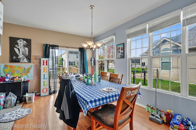34658 Pine Vly, Richmond, MI 48062 - dining area featuring a chandelier and light wood finished floors
