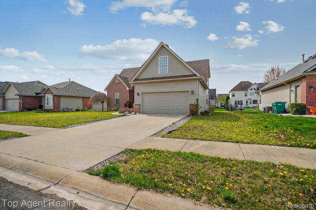 34658 Pine Vly, Richmond, MI 48062 - traditional-style home featuring brick siding, a residential view, driveway, and an attached garage