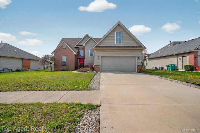 34658 Pine Vly, Richmond, MI 48062 - traditional-style home featuring brick siding, concrete driveway, and a front lawn
