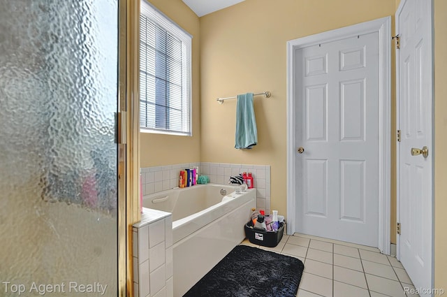 34658 Pine Vly, Richmond, MI 48062 - full bath featuring a garden tub, tile patterned floors, and a shower with shower door