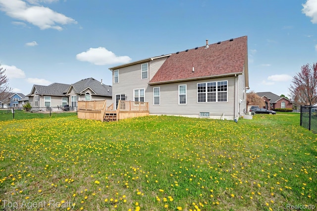 34658 Pine Vly, Richmond, MI 48062 - rear view of house featuring a deck and a shingled roof