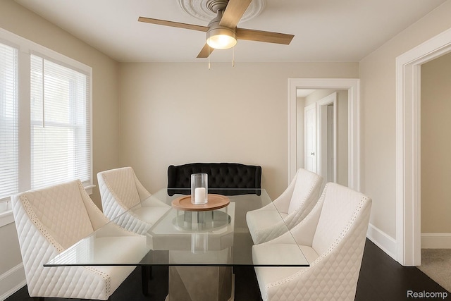 13516 Mansfield St, Detroit, MI 48227 - dining space featuring baseboards and a ceiling fan