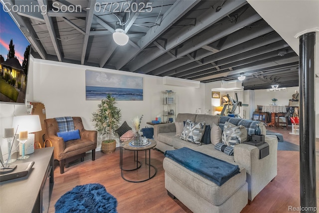 4910 Julius Blvd, Westland, MI 48186 - living room with wood finished floors