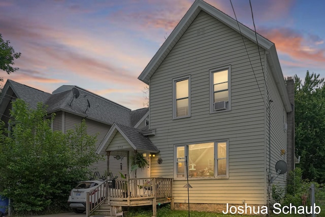 908 Chatham St NW, Grand Rapids, MI 49504 - view of front of property with roof with shingles and a wooden deck