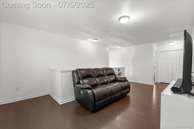 21422 Navarra Dr, South Lyon, MI 48178 - living area with baseboards and dark wood-style flooring