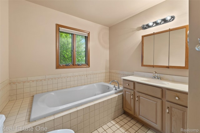 51992 Boland Rd, Chesterfield, MI 48047 - bathroom featuring a bath, vanity, and tile patterned floors