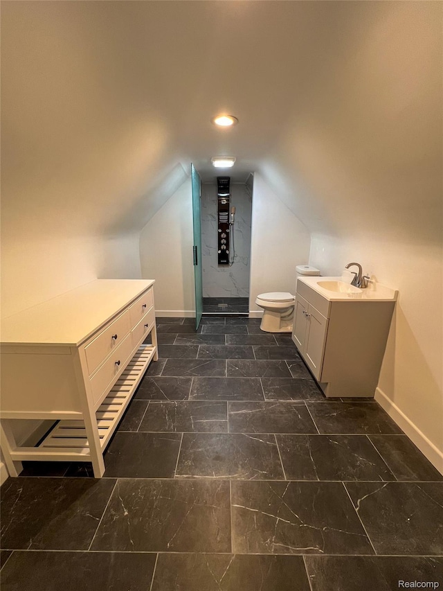 4651 Berkshire St, Detroit, MI 48224 - full bath with vanity and lofted ceiling