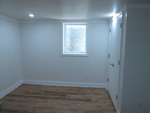 3341 Circle Dr, Saint Joseph, MI 49085 - spare room with wood finished floors and recessed lighting