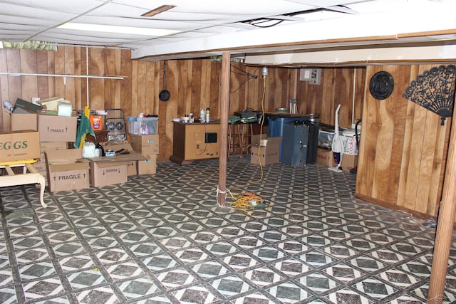 3211 S Arvin Dr, Saginaw, MI 48601 - finished below grade area with wooden walls and tile patterned floors