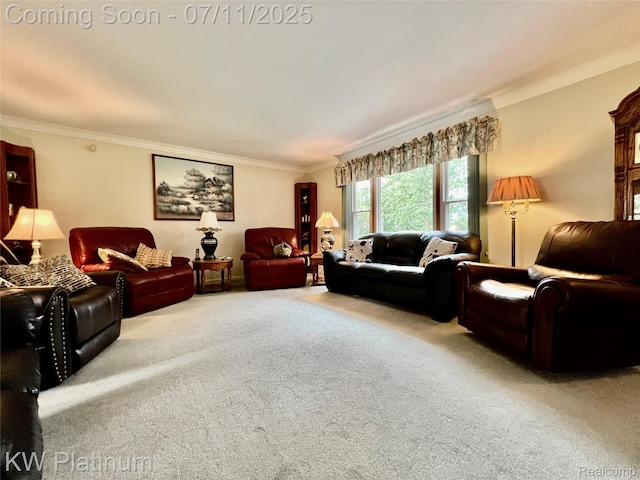 3775 Carrigan Rd, Fort Gratiot, MI 48059 - living area featuring carpet flooring and ornamental molding