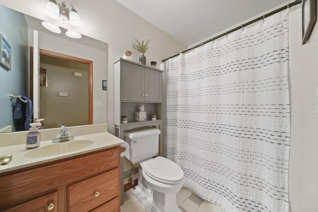 8395 Dalton Rd, Onsted, MI 49265 - full bathroom with vanity, tile patterned flooring, and a shower with shower curtain
