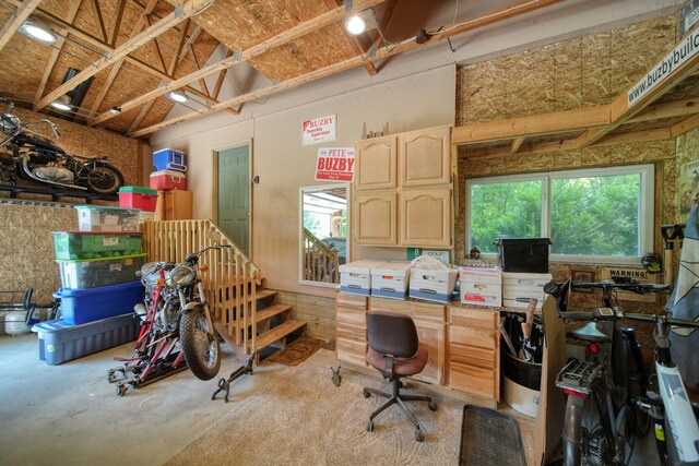 8395 Dalton Rd, Onsted, MI 49265 - garage featuring an office area