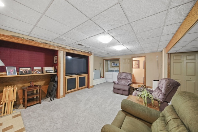 8395 Dalton Rd, Onsted, MI 49265 - living area with a drop ceiling and carpet