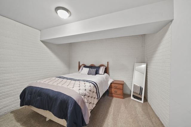 8395 Dalton Rd, Onsted, MI 49265 - bedroom featuring carpet floors and brick wall