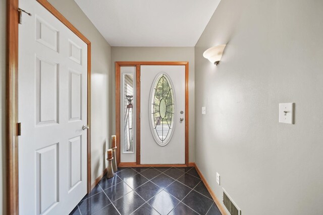 8395 Dalton Rd, Onsted, MI 49265 - foyer entrance with baseboards and dark tile patterned floors