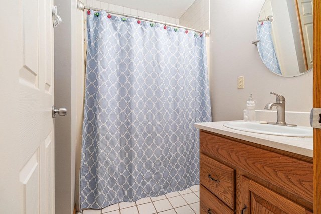 2240 Quincy Ave, Portage, MI 49024 - full bathroom featuring vanity, tile patterned floors, and a shower with curtain