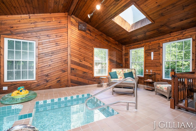 1214 Euna Vista Dr, Holland, MI 49423 - view of swimming pool featuring a skylight