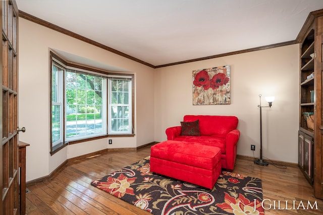 1214 Euna Vista Dr, Holland, MI 49423 - sitting room featuring hardwood / wood-style floors and crown molding