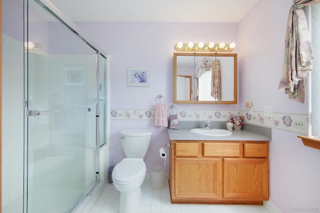 32851 Foster Ct, Fraser, MI 48026 - full bath featuring vanity, a stall shower, and tile patterned flooring