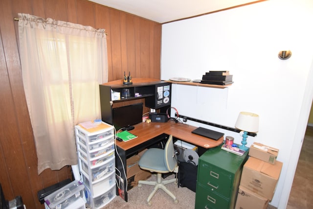 325 Dallas St, Colon, MI 49040 - office with wood walls and carpet flooring